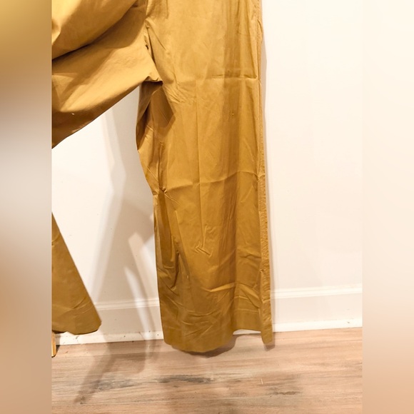 SEA Sienna Puff-Sleeve Stretch-Cotton Jumpsuit Tan Sz 4 - Picture 13 of 16